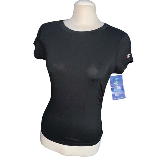 Champion Crewneck Short Sleeve Ruched Side Active Compression Top Sz Small Women - Picture 1 of 11